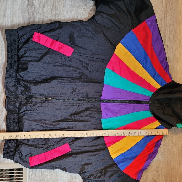 SLADE Vintage 80s / 90s Colorblock Nylon Windbreaker Women's XL - Picture 8 of 10